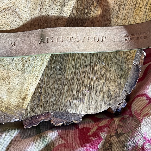 Vtg ANN TAYLOR Size Medium Green Leather Croc Embossed Belt Silver Closure NEW - Picture 14 of 16